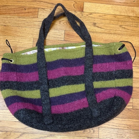 Large size wool and cotton 2face bag - Picture 1 of 2